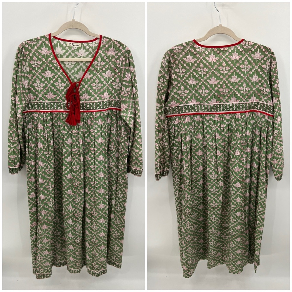 Karni green and red floral midi dress